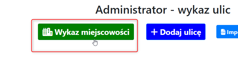 Przycisk Wykaz miejscowości