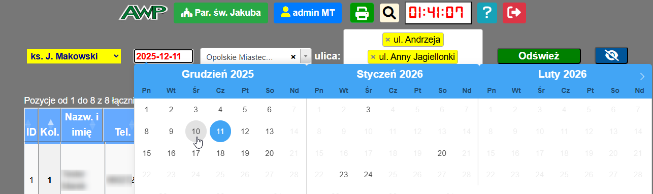Kalendarz wyboru daty