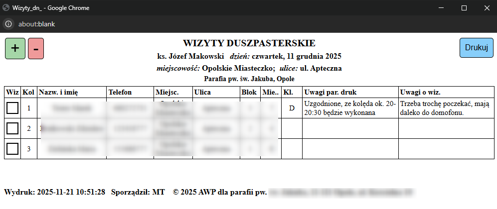 Okno podglądu wydruku