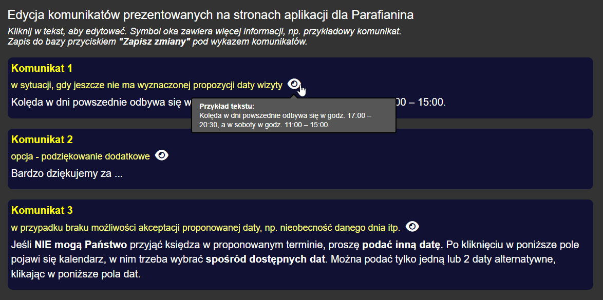 Przykład komunikatu