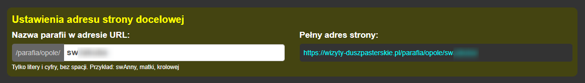 Ustawienia adresu URL